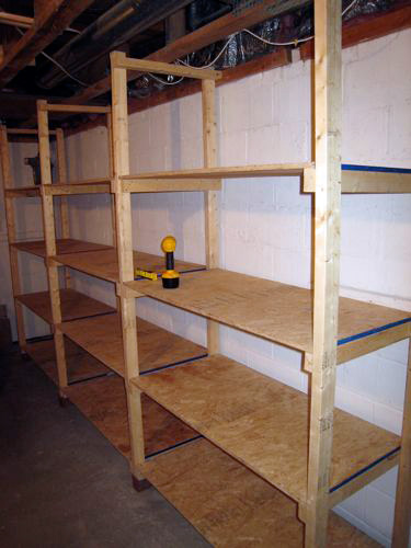 Building storage shelves