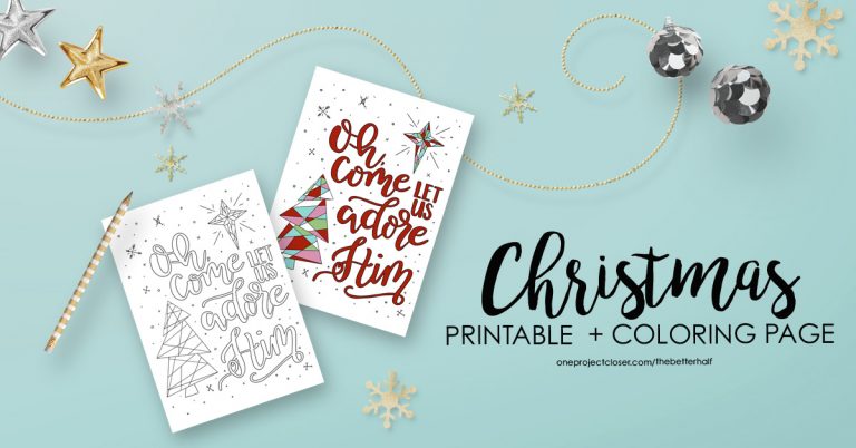 Free Christmas Coloring Page + Art Printable: Oh, Come Let Us Adore Him