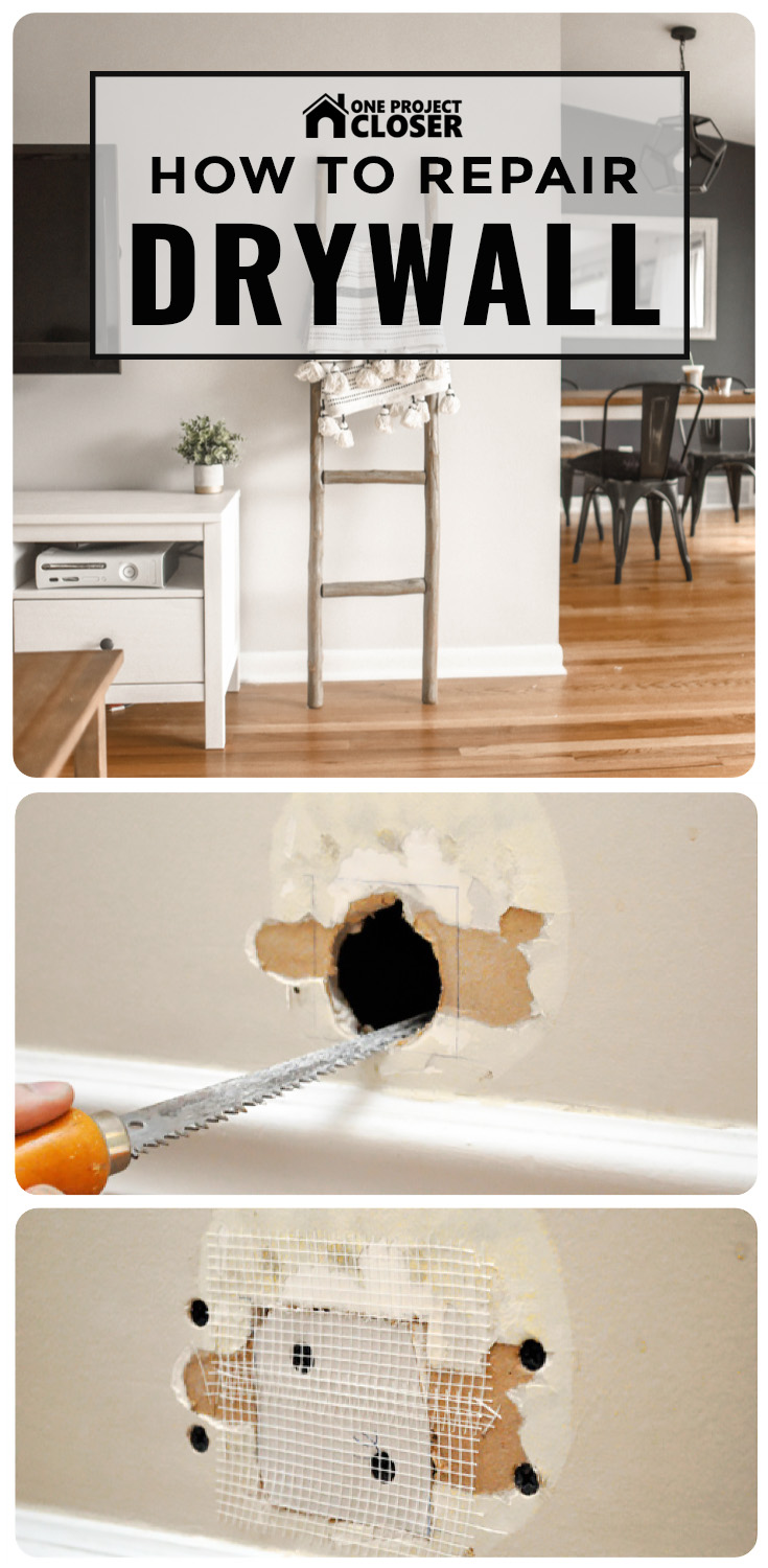 How To Repair A Medium Size Hole In Drywall One Project Closer
